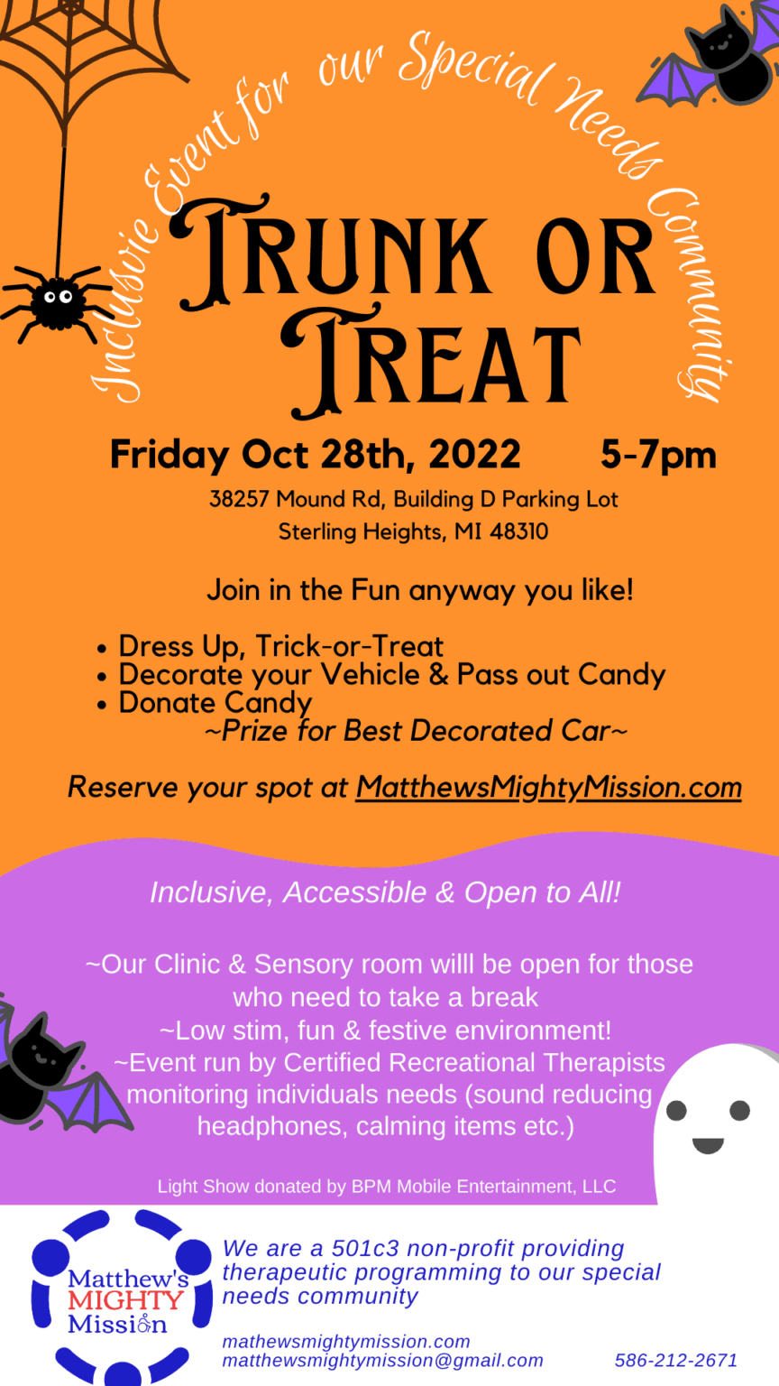 Trunk or Treat Autism Alliance of Michigan
