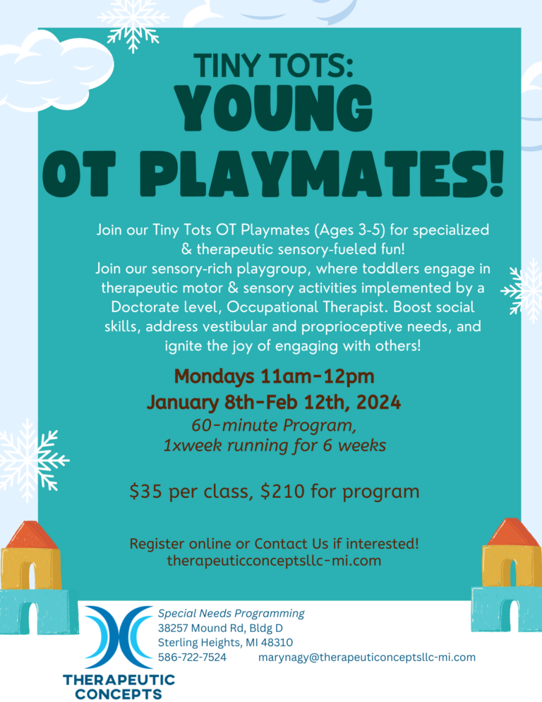 Tiny Tots Young OT Playmates Autism Alliance of Michigan